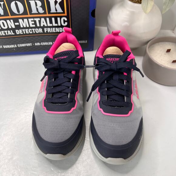 Skechers Carbix-Niyla Composite Toe Work Shoe Navy/Pink 108196 Women's 6.5 NWB - Picture 5 of 10